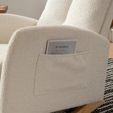 Accent Rocking  Chair with Footrest High Back Rubber Wood Rocking Legs Bedroom Living Space - V.I.P Digital Presence