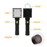16 LEDs Work Flashlights White Red Blue Light Car Repair Working Lamp USB 18650 Torch Built-in Magnet Hook - V.I.P Digital Presence