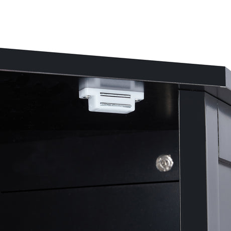 Black Bathroom Cabinet Triangle Corner Storage Cabinet with Adjustable Shelf Modern Style MDF Board - V.I.P Digital Presence