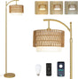 Gold Floor Lamps for Living Room with Remote & Dimmable LED Bulb, Modern Arc Floor Lamp with 3 Color Temperatures - V.I.P Digital Presence