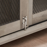 Farmhouse Dog Cage Crate Furniture with Sliding Barn Door, Farmhouse Wooden Dog Kennel End Table with Flip-top Plate Dog House - V.I.P Digital Presence