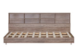 Full Size Daybed Frame with Storage Bookcases Wood Light Oak