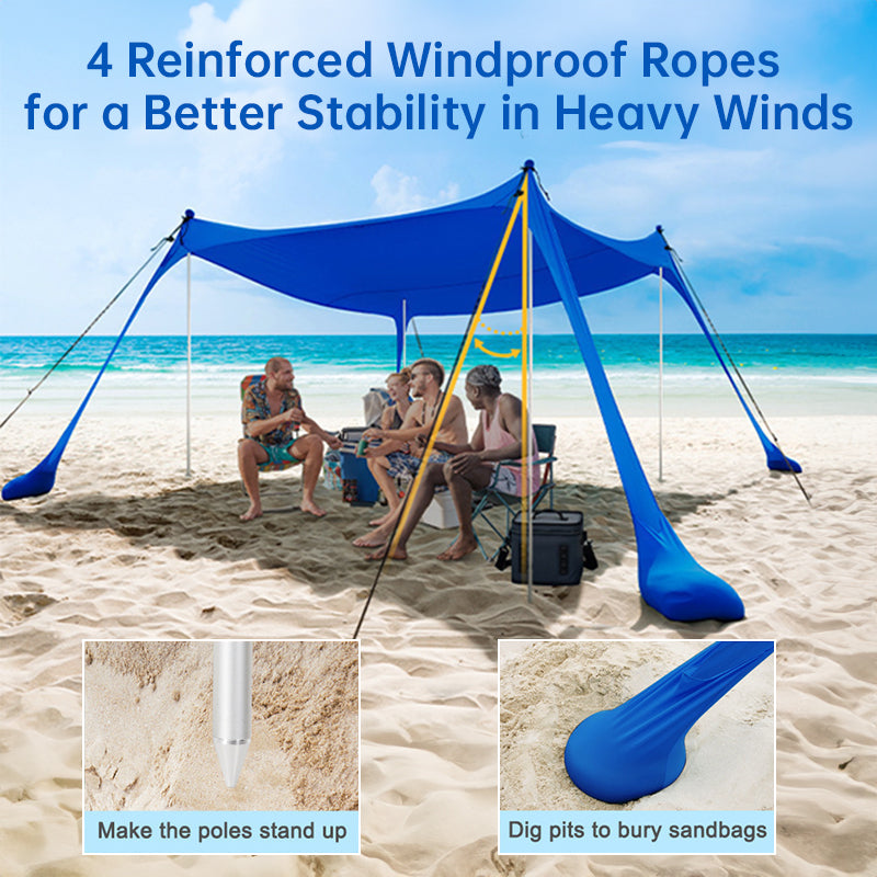 Vip Shading Tent Family beach tent, large pop-up parasol, beach shelter, sun shade. Sta ...