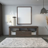 20 minutes quick assembly brown simple modern TV stand Brown TV bracket with LED Color Changing Lights for Living Room