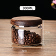 Glass sealed jar wooden lid kitchen universal storage jar coffee and flower tea display storage jar - V.I.P Digital Presence