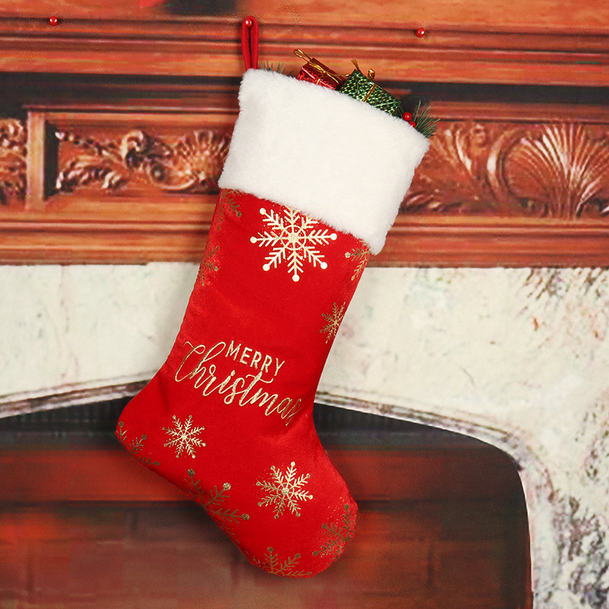 Christmas Stocking Decorations Embroidered Decorations Christmas Hot Stamped Socks - V.I.P Digital Presence