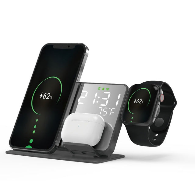 2-in-1 wireless charging time display alarm clock 15W thermometer wireless charging - V.I.P Digital Presence