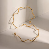 Stainless Steel Wave Shape C-Hoop Earrings - V.I.P Digital Presence