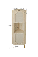 Corner cabinet ,Rattan door,Freestanding Corner Tables For Small Spaces, Corner Shelf Stand For Living Room, Kitchen, Bathroom - V.I.P Digital Presence
