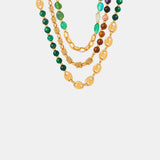 Agate bead chain design with titanium steel gold-plated necklace - V.I.P Digital Presence