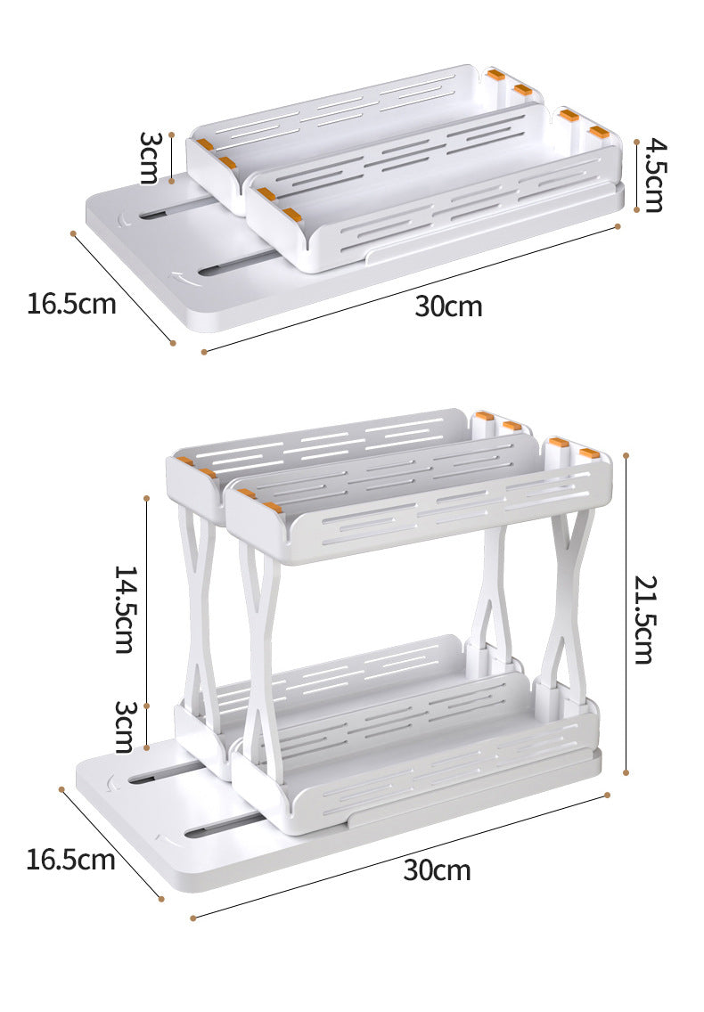 Pull out Rotating Spice Rack Organizer for Cabinet Rotate Makeup Organizer Slide Bottle Box Holder Plastic Seasoning Spice Rack - V.I.P Digital Presence