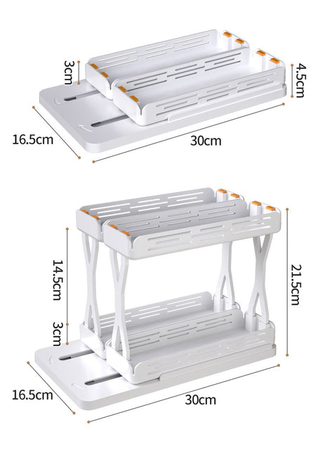 Pull out Rotating Spice Rack Organizer for Cabinet Rotate Makeup Organizer Slide Bottle Box Holder Plastic Seasoning Spice Rack - V.I.P Digital Presence