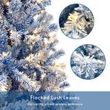 6FT pre ignited hinge chain artificial fir Christmas tree, Christmas tree snowflake flocking person with 750 Christmas branches - V.I.P Digital Presence
