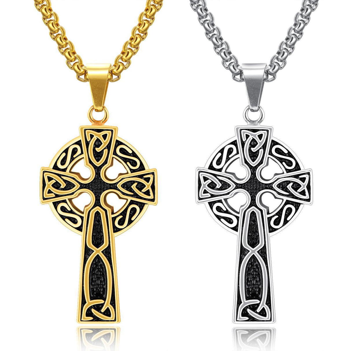 Spiral Cross Pearl Chain Necklace Titanium Steel Retro Pendant - V.I.P Digital Presence