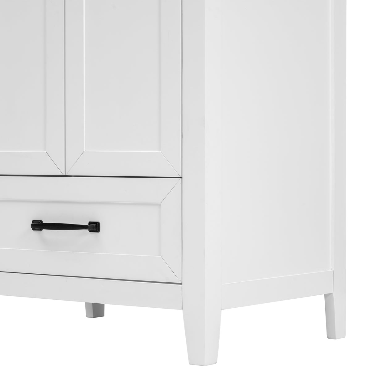 24" Bathroom Vanity with Sink, Bathroom Vanity Cabinet with One Drawer and Doors, Solid Wood and MDF, White - V.I.P Digital Presence