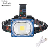Wide Angle Headlamp 3 Modes USB Rechargeable  Camping COB LED - V.I.P Digital Presence