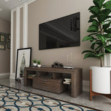 20 minutes quick assembly brown simple modern TV stand Brown TV bracket with LED Color Changing Lights for Living Room