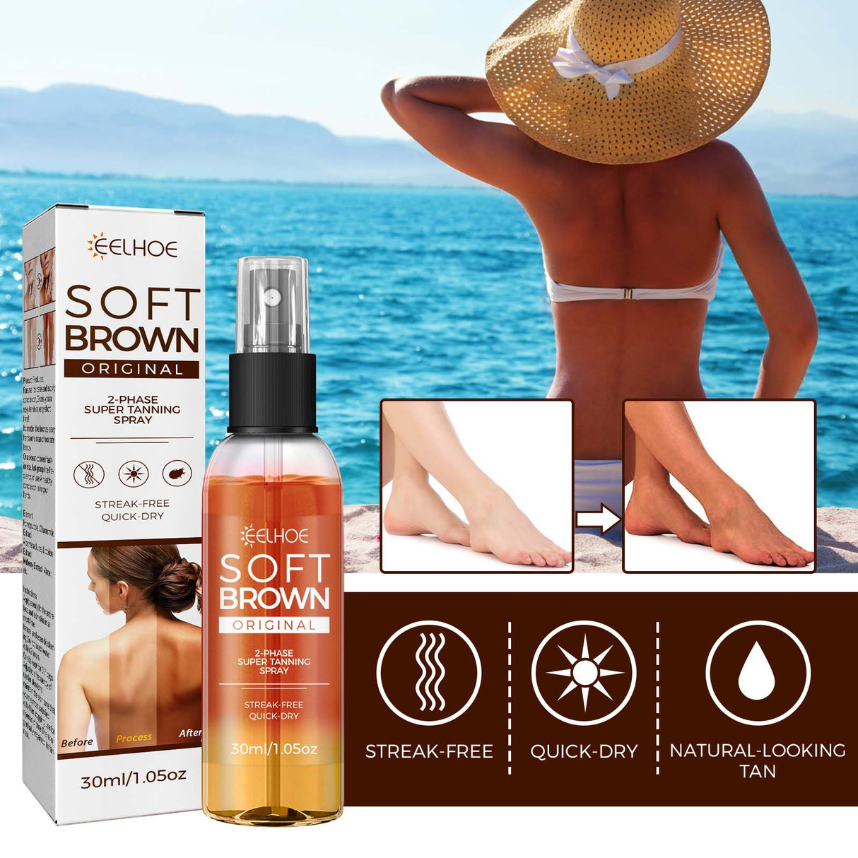 Helps Tan Spray, Helps Black Refreshing Natural Bronzer Wheat Color Helps Tan Spray - V.I.P Digital Presence