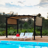 12 x 9 Ft Outdoor Pergola Patio Gazebo,Retractable Shade Canopy,Steel Frame Grape Gazebo,Sunshelter Pergola for Gardens - V.I.P Digital Presence