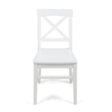 Roshan Farmhouse Acacia Wood Dining Chairs, White (Set of 2) - V.I.P Digital Presence