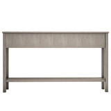 TREXM Rustic Entryway Console Table60" Long Sofa Table with two Different Size Drawers and Bottom Shelf for Storage (Gray Wash)