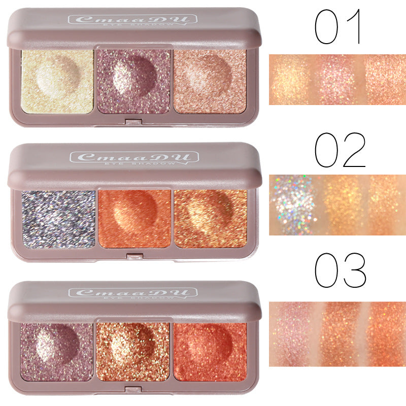 CmaaDu Three Color Mashed Potato Eye Shadow Fairy Plate Earth Color Moonlight Eye Shadow Color - V.I.P Digital Presence