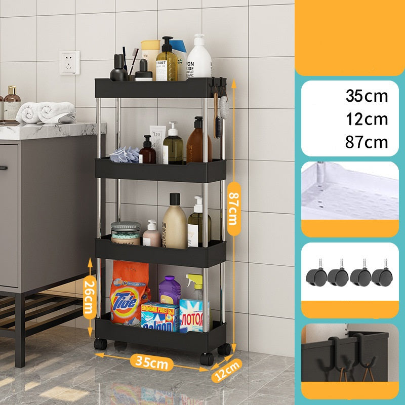 Kitchen multi layer vegetable basket rack floor-standing removable vegetable storage household multi functional trolley - V.I.P Digital Presence