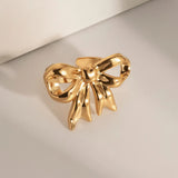 18K Gold-Plated Stainless Steel Bow Ring - V.I.P Digital Presence