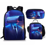New 3PC-SET Skibidi Toilet Man Backpack Custom Game Peripheral Schoolbags For Primary Secondary School Teenage - V.I.P Digital Presence