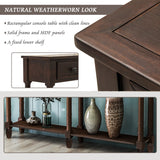 TREXM Console Table Sofa Table Easy Assembly with Two Storage Drawers and Bottom Shelf for Living Room Entryway (Espresso)