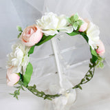 Flower garland handmade simulation flower ribbon hair accessory fresh wedding photography flower garland headwear - V.I.P Digital Presence