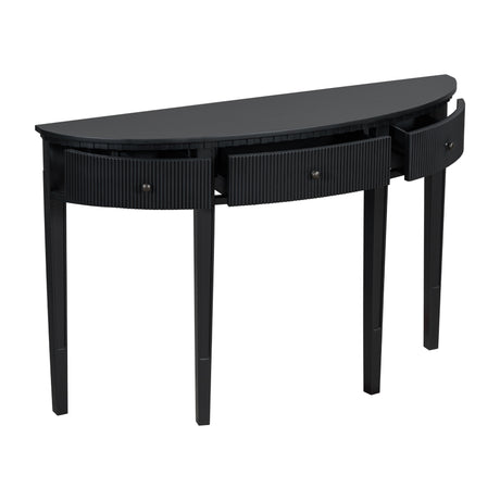 U-Style Distinctive Features of Pine Veneer Console Table with Vertical Stripe Drawer Fronts and Four Legs - V.I.P Digital Presence