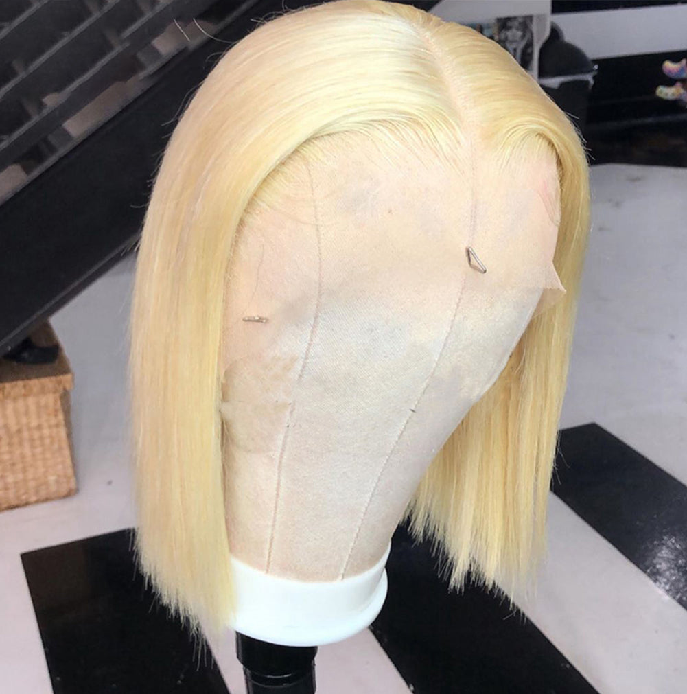 Hand Groove 13*2.5 Chemical Fiber Front Lace Wig Headgear 613# Wave Hair Natural Straight Hairline Wig - V.I.P Digital Presence