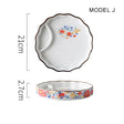 Dumpling plate sushi plate round square plate with soy sauce and vinegar partitioned snack plate ceramic plate for home use - V.I.P Digital Presence