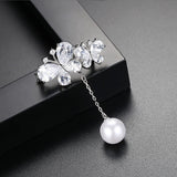 Zircon Butterfly Pin Fashion Korean Edition AAA Zircon Butterfly Design Pearl Women's Small Suit Accessories - V.I.P Digital Presence