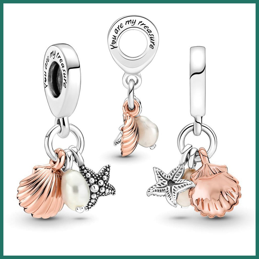 Panjia Pearl Freshwater Aquaculture Pearl Starfish and Shell Trinity Pendant Beach Charm Jewelry Accessories Summer - V.I.P Digital Presence