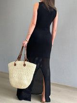 Openwork Slit Round Neck Cover-Up - V.I.P Digital Presence