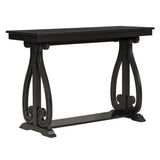 48-Inch Rustic Vintage Console Table --- Farmhouse Style Entryway Table with Open Shelf and Sturdy Construction (Black) - V.I.P Digital Presence