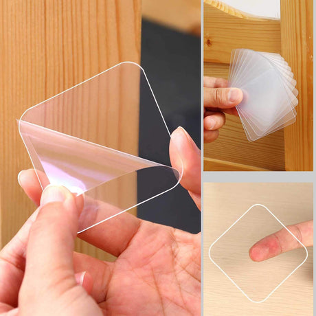 Multipurpose Transparent Traceless Removable Square Sticky Nano Gel Double Sided Adhesive Tape 6*6cm - V.I.P Digital Presence