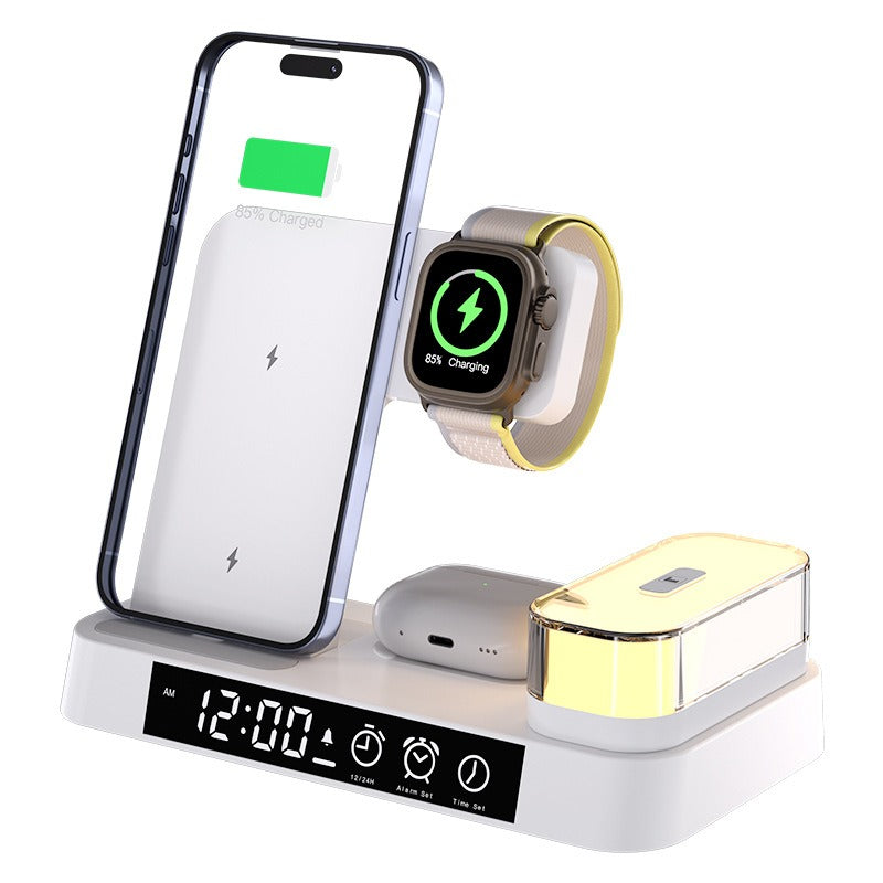 Cargador inalámbrico 3 en 1 reloj multifuncional carga inalámbrica de 25 W adecuado para carga rápida de iPhone
