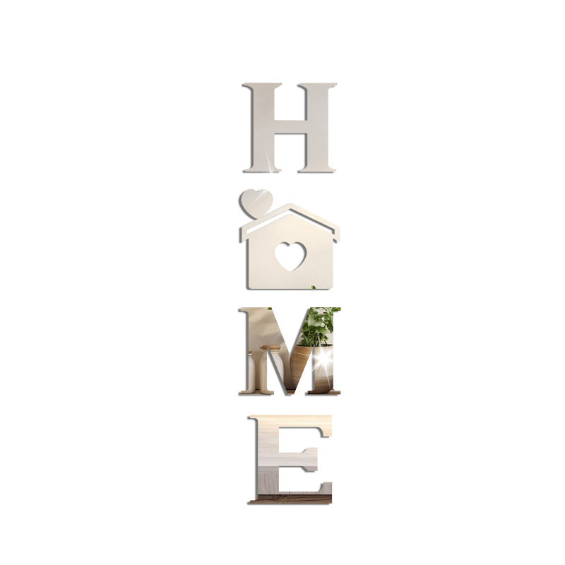 Acrylic Mirror Stickers: Home House Love Combo Bestseller Shein Soft Mirror Decorative Wall Stickers with Letter Hearts - V.I.P Digital Presence