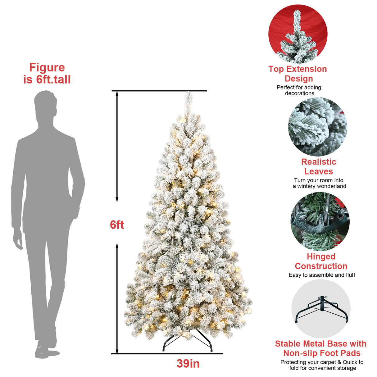 6FT PVC Memory Wire Christmas tree (With Light) - V.I.P Digital Presence