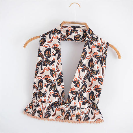 Elegant Strapless Top with Floral Print and Wide-Leg Pants Set - V.I.P Digital Presence