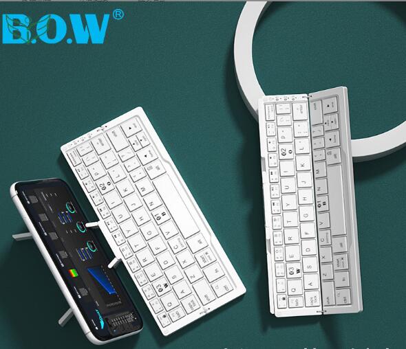 Mini teclado plegable inalámbrico compatible con Bluetooth, teclado plegable para computadora portátil, Windows, Android, tableta, iPad y teléfono. 