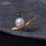 GLSEEVO Snail Pearl Brooch Gift For Daughter Woman Cute Inset Brooches Bijoux Argent 925 Massif Handmade Jewellery Broche - V.I.P Digital Presence