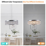 Modern Crystal Pendant 18.9-inch Aluminum+Iron Circular Ceiling Light Embedded Ceiling Fixture - V.I.P Digital Presence