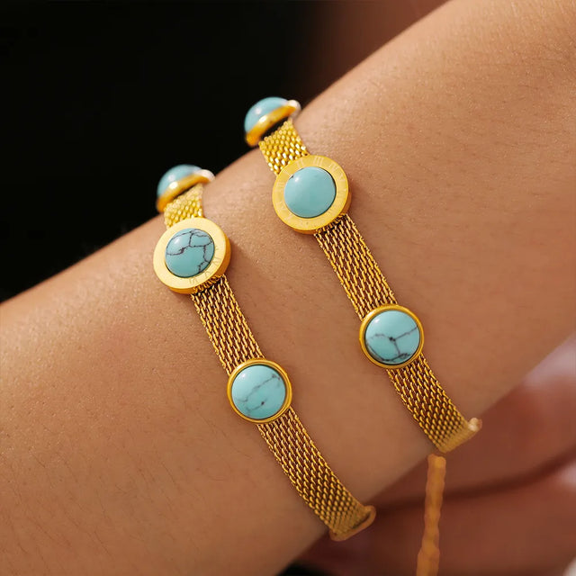 Turquoise Titanium Steel Bracelet - V.I.P Digital Presence