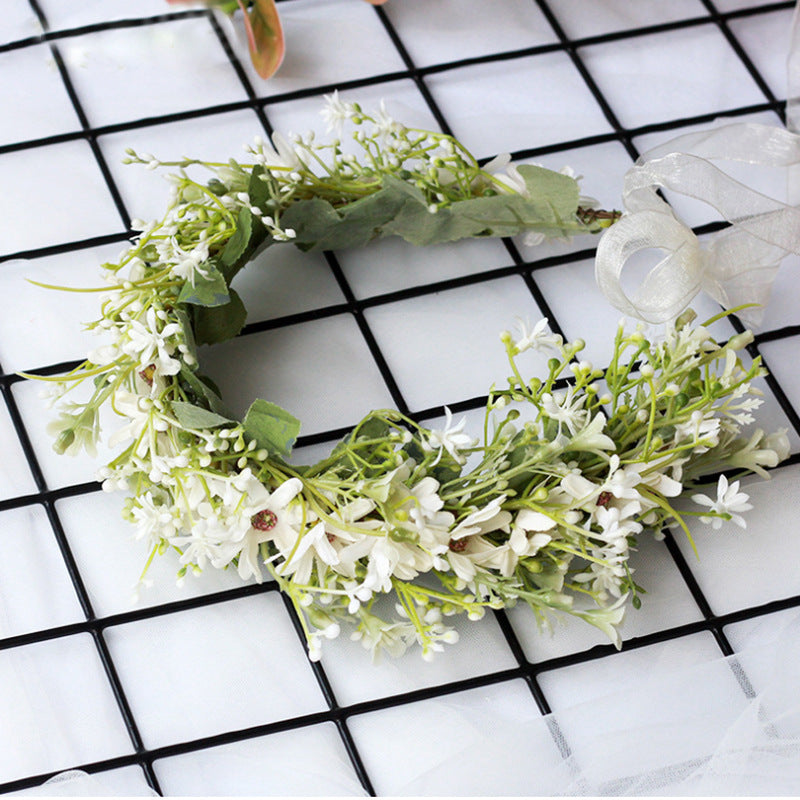 Forest women's floral wreath fresh little daisy princess sweet headband spring photo headband - V.I.P Digital Presence