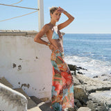 Three piece set of fashionable printed bikini with exposed navel tie - V.I.P Digital Presence