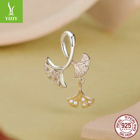 Silver Charm Original Autumn Forest Ginkgo Leaf DIY Pendant Accessories Color coded Electroplated Leaves s925 Pure Silver Beads - V.I.P Digital Presence